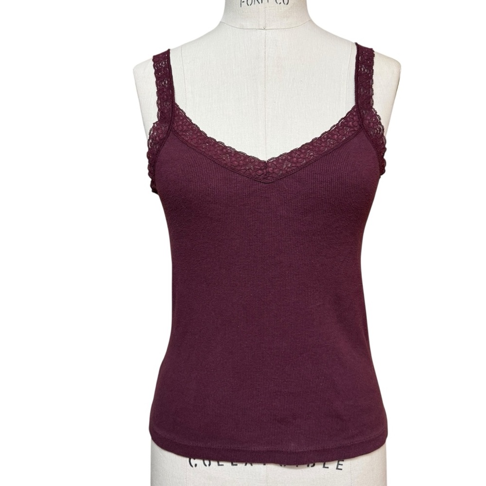 Old Navy Womens Y2K Fairy Lace Trim Tank Top Cami Size M Stretch Preppy